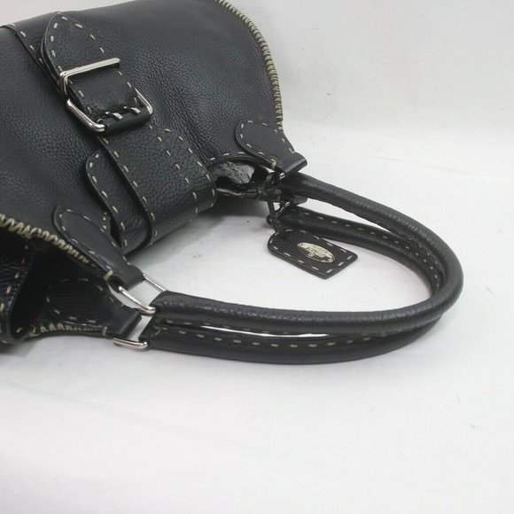 Auth Fendi Shoulder Bag Black Leather #19673F12 - Picture 6 of 9